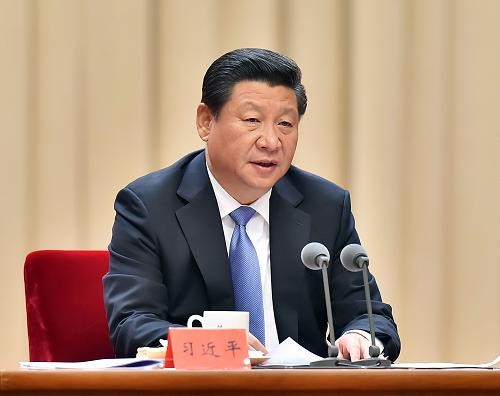 △2014年10月8日,中共中央总书记、国家主席、中央军委主席习近平在党的群众路线教育实践活动总结大会上发表重要讲话。